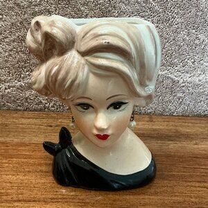 Vintage Lady Head Vase/Planter